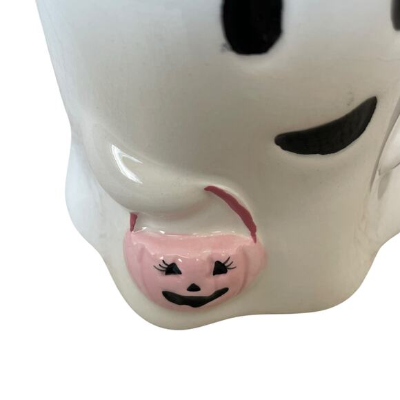 Halloween Ghost Mug With Pink Pumpkin 17oz Cute Ceramic BOO Y'ALL Coffee Cup NEW - Picture 11 of 12